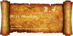 Mill Absolon névjegykártya